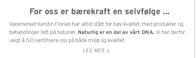 Kerstin Florians miljø- og kvalitetspolitikk